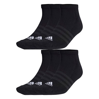 Kit Meia Adidas Cano Baixo c/ 6 Pares - Unissex