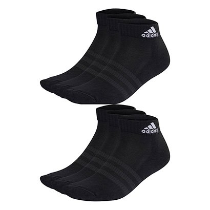 Kit Meia Adidas Cano Baixo Sportwear c/ 6 Pares - Unissex