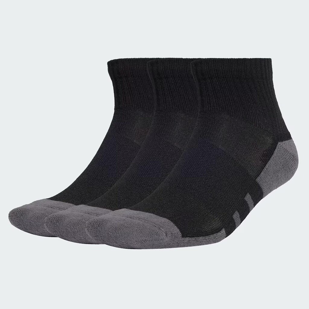 Kit Meia Adidas ESS Cano Medio 3 Pares Preto e Cinza