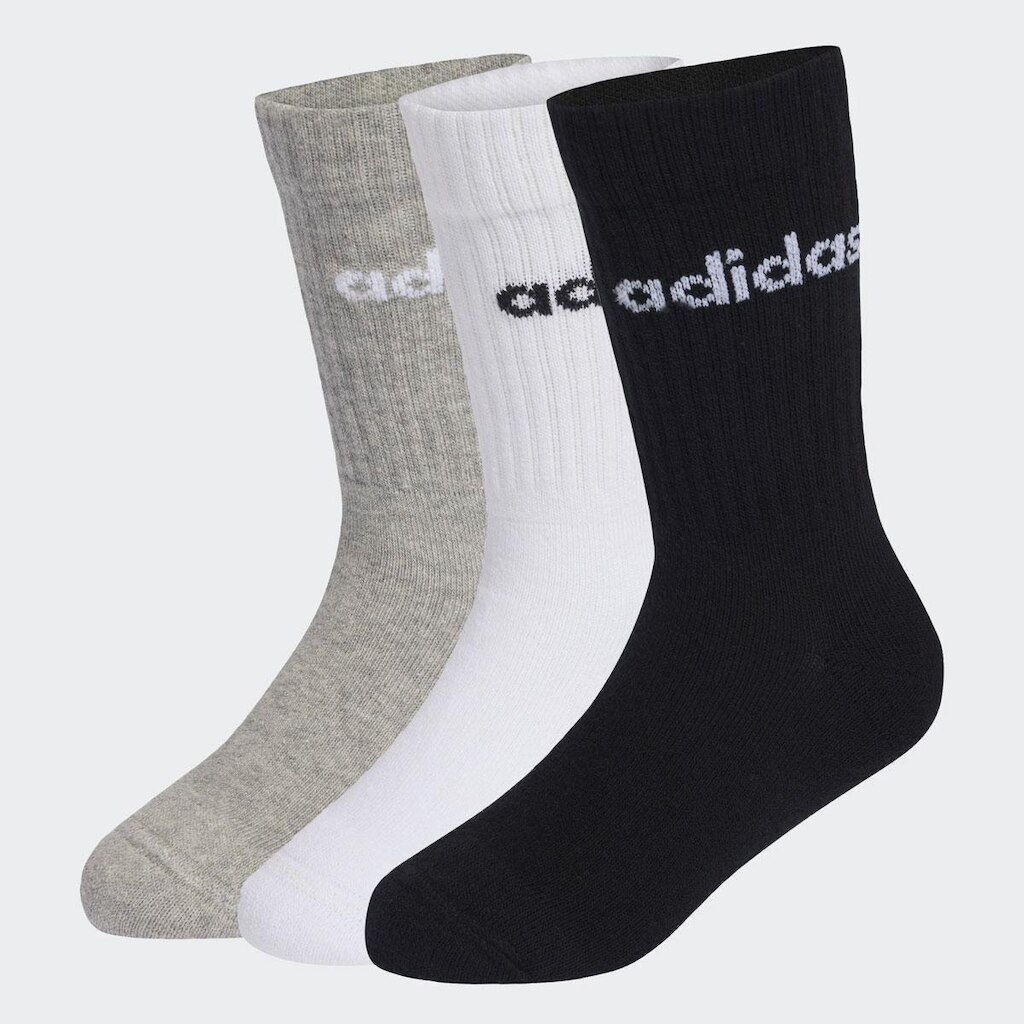 Kit Meia Adidas Linear CRW 3 Pares Infantil