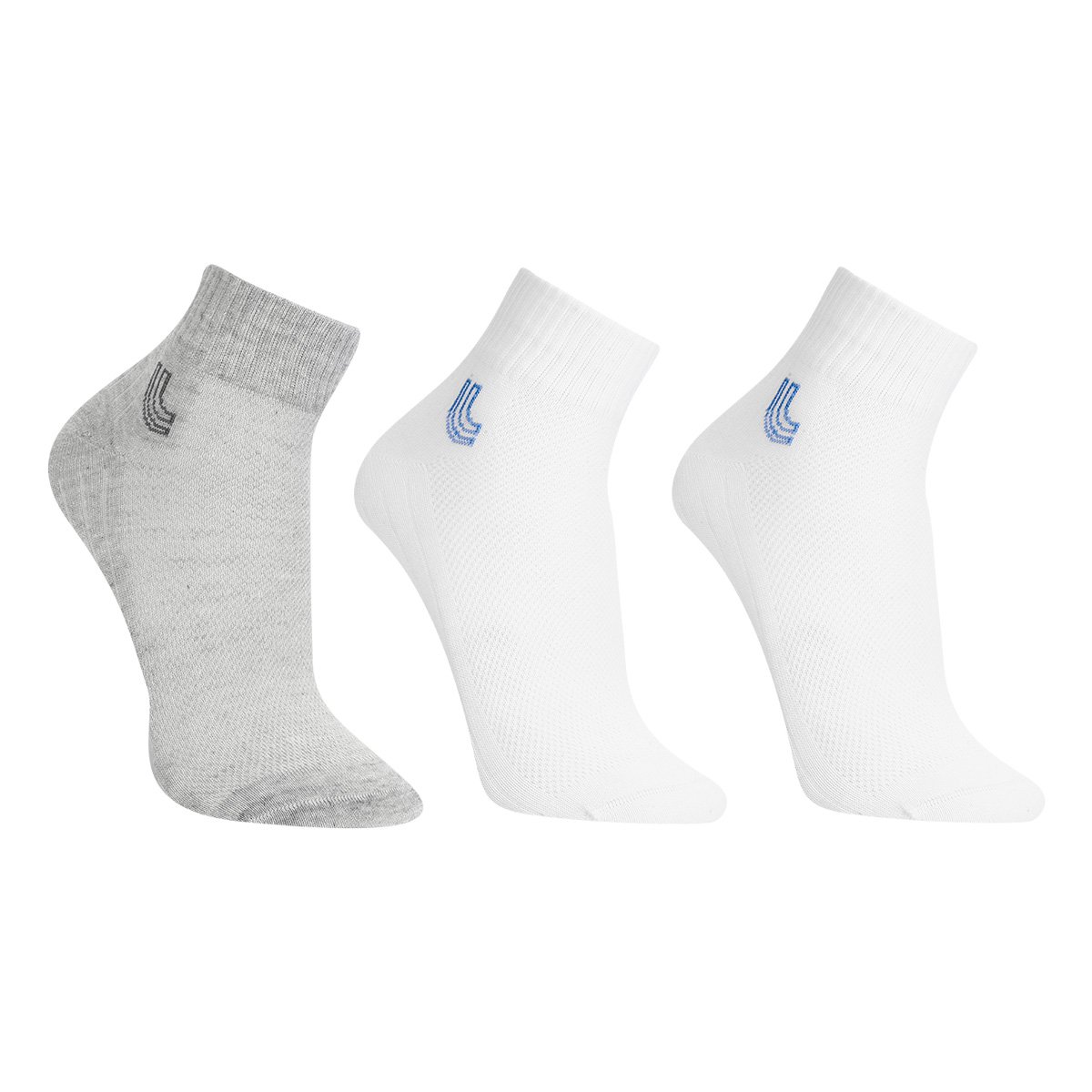 Kit Meia Cano Médio Lupo Sport Leve 3 pares - Branco+Cinza Menor preço em Kit Meia Cano Médio Lupo Sport Leve 3 pares - Branco+Cinza