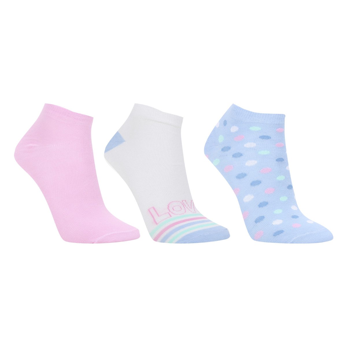 Kit Meia Cia da Meia Cano Curto 3 Pares Estampadas Feminino - Rosa Escuro Menor preço em Kit Meia Cia da Meia Cano Curto 3 Pares Estampadas Feminino - Rosa Escuro