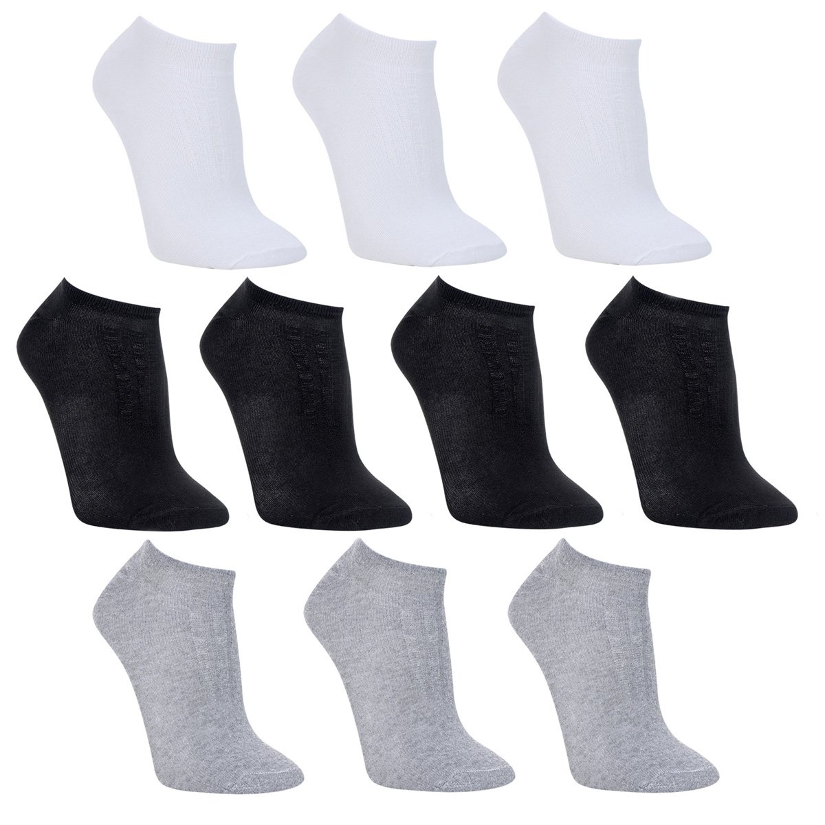 Kit Meia Cia da Meia Invisível 10 Pares Masculina - Preto+Cinza Menor preço em Kit Meia Cia da Meia Invisível 10 Pares Masculina - Preto+Cinza