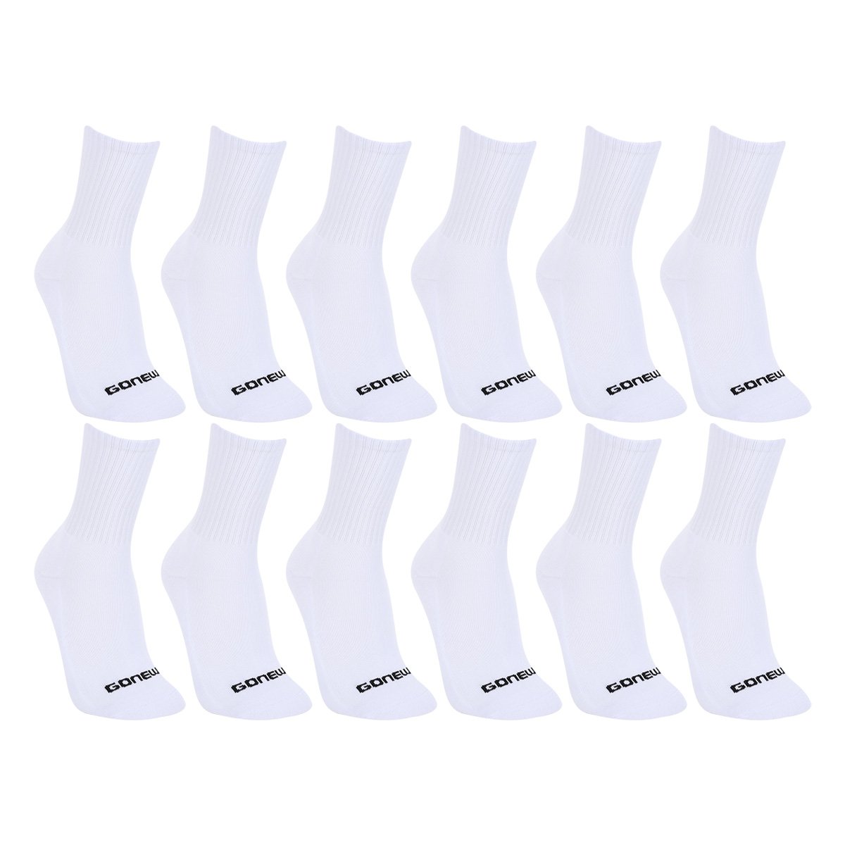 Kit Meia Gonew Básica Cano Alto C/12 Pares - Branco Menor preço em Kit Meia Gonew Básica Cano Alto C/12 Pares - Branco
