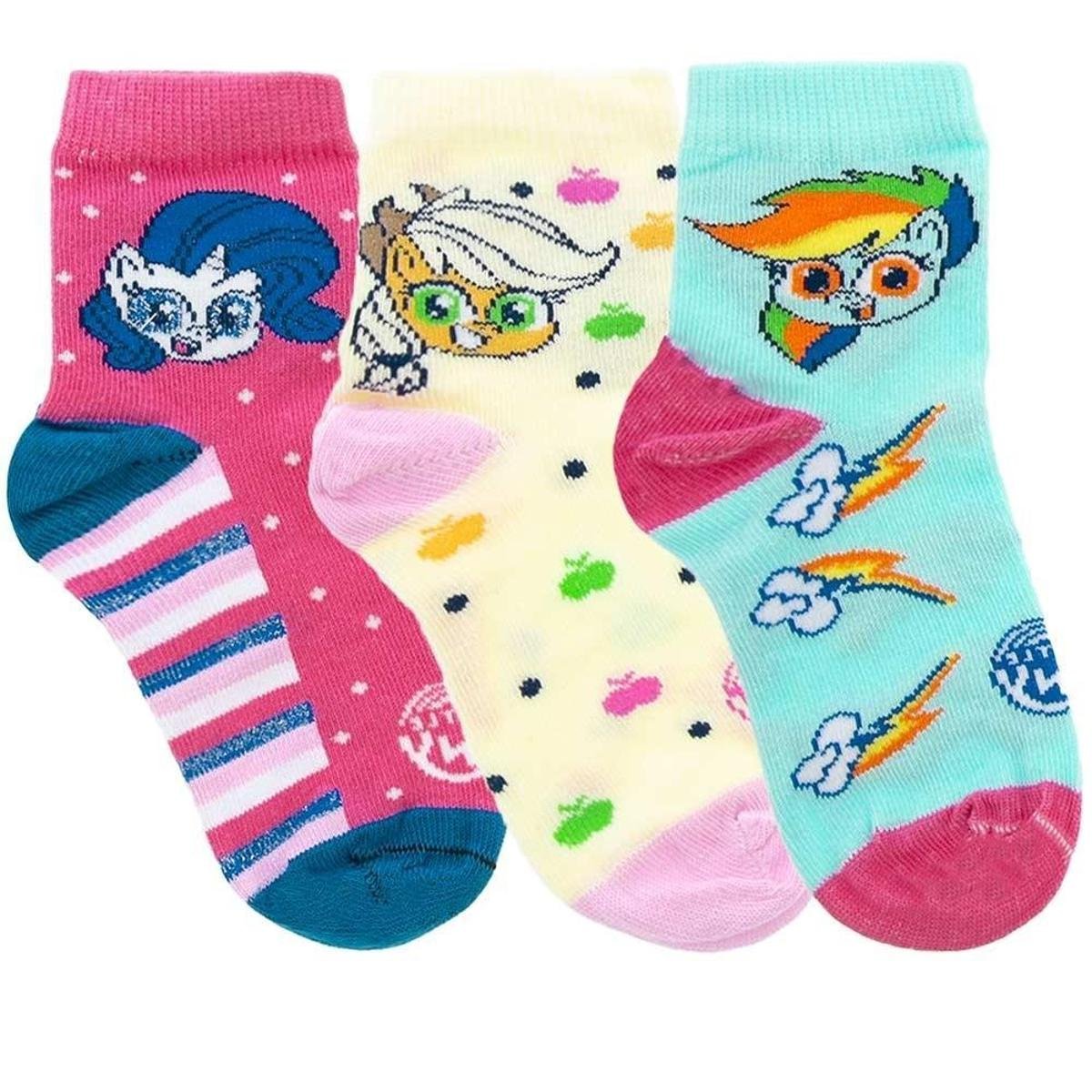 Kit Meia Infantil Cano Médio My Little Pony Três Pares 26 ao 29 Color - U - Colorido Menor preço em Kit Meia Infantil Cano Médio My Little Pony Três Pares 26 ao 29 Color - U - Colorido