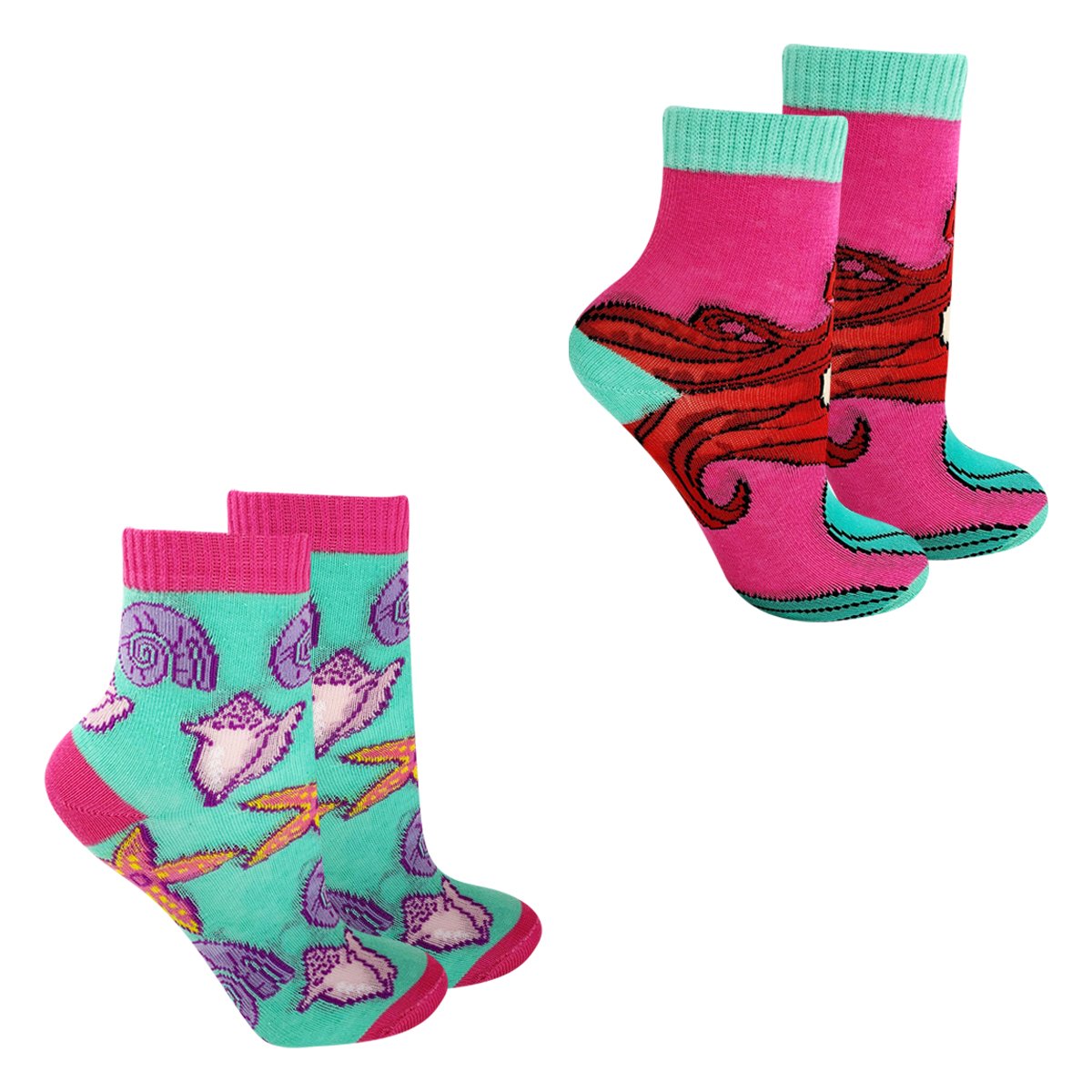 Kit Meia Infantil Disney Cano Curto Ariel 2 Pares Feminino - Rosa+Azul é ruim? Kit Meia Infantil Disney Cano Curto Ariel 2 Pares Feminino - Rosa+Azul é boa?