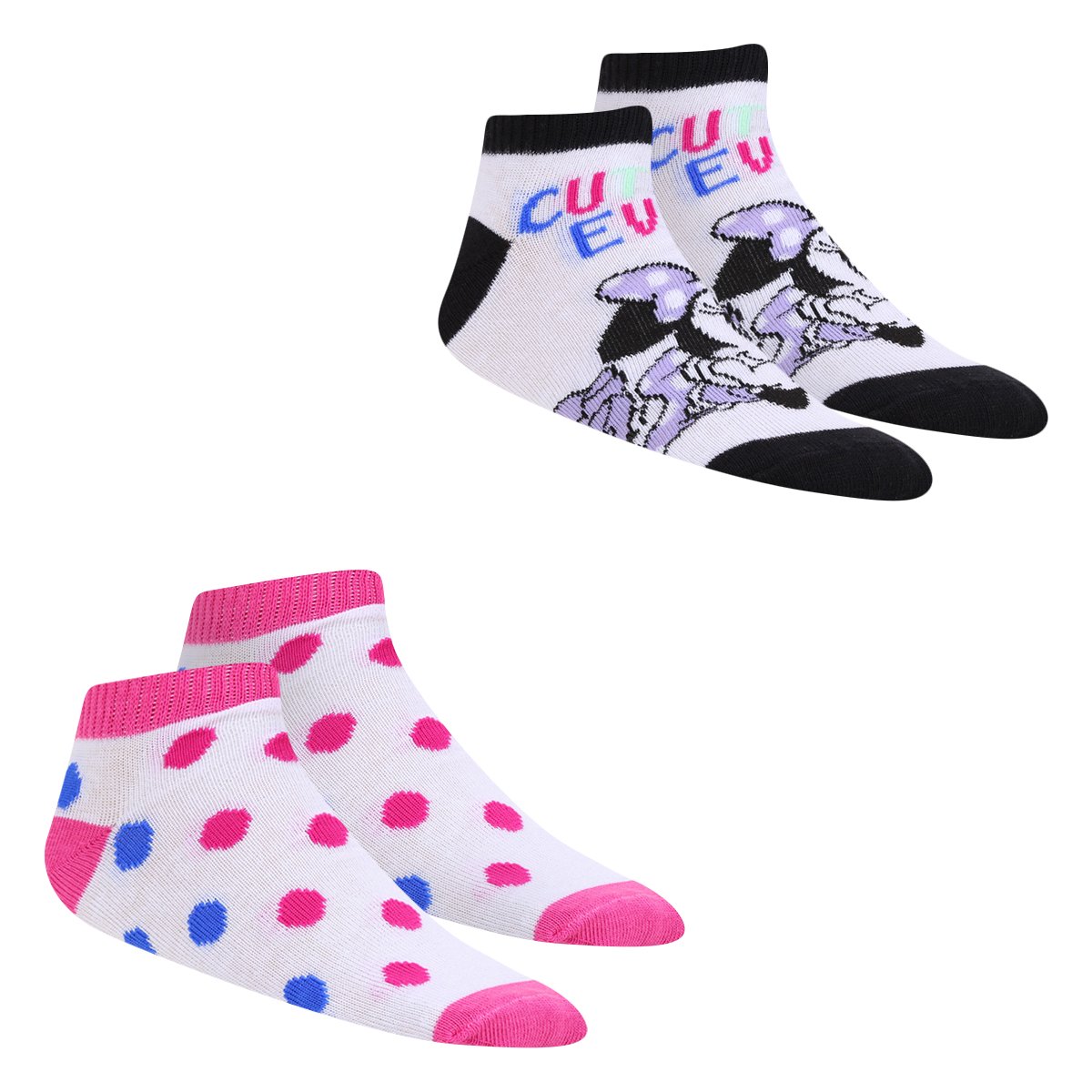 Kit Meia Infantil Disney Cano Curto Minnie Com 2 Pares Feminina - Branco+Rosa Menor preço em Kit Meia Infantil Disney Cano Curto Minnie Com 2 Pares Feminina - Branco+Rosa