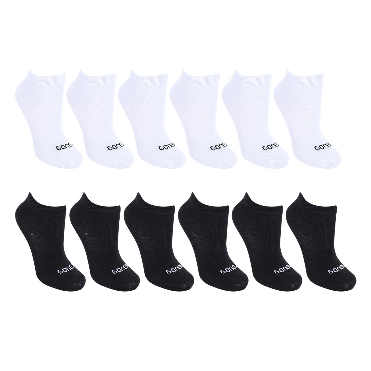 Menor preço em Kit Meia Infantil Gonew Cano Médio 12 Pares - Preto+Branco