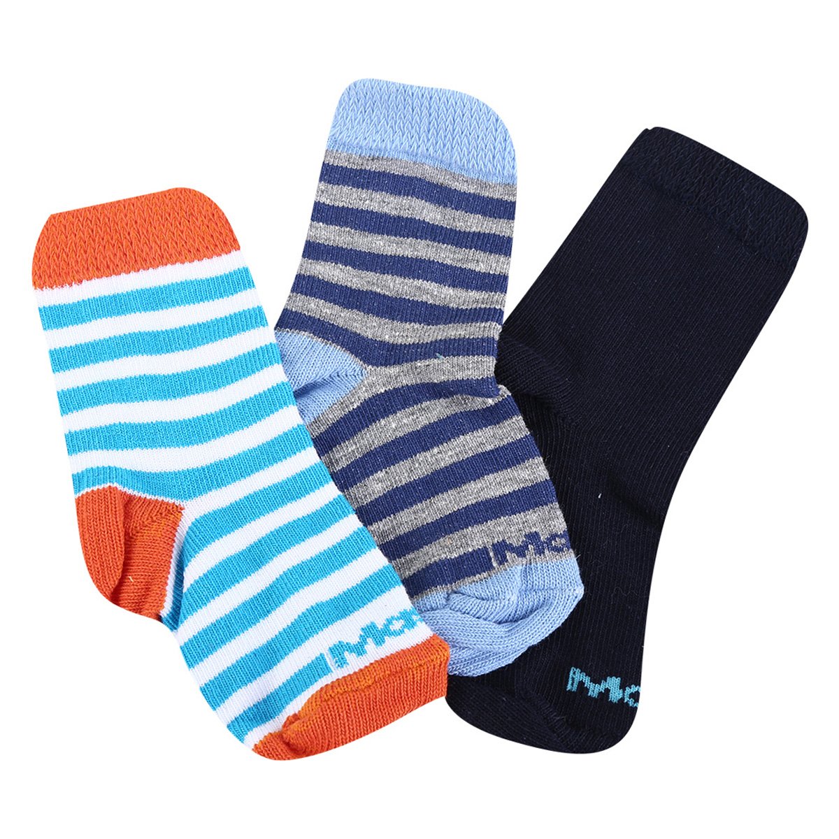 Kit Meia Infantil Mash Estampada c/ Lycra - 3 Peças - Azul Menor preço em Kit Meia Infantil Mash Estampada c/ Lycra - 3 Peças - Azul