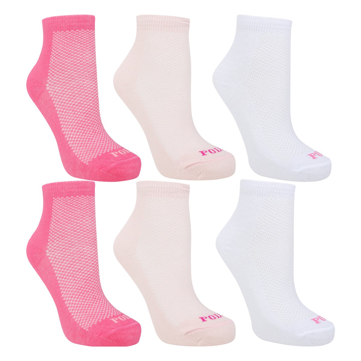 Kit Meia Infantil Polo London Club Cano Médio c/ 6 Pares Menino - Rosa+Branco é boa?