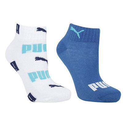 Kit Meia Infantil Puma Cano Curto 2 Pares Masculina - Masculino