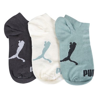 Kit Meia Infantil Puma Cano Curto C/ 3 Pares Menino - Masculino