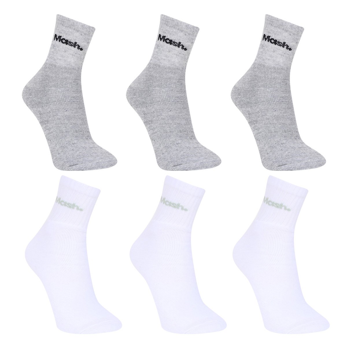 Kit Meia Mash Cano Curto com felpa 6 Pares - Branco+Cinza é ruim? Kit Meia Mash Cano Curto com felpa 6 Pares - Branco+Cinza é boa?