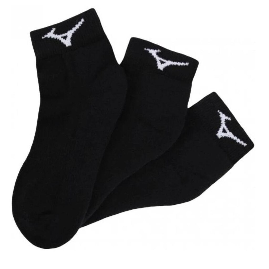 Kit Meia Mizuno 3 Pares Training Cano Baixo Unissex - Preto