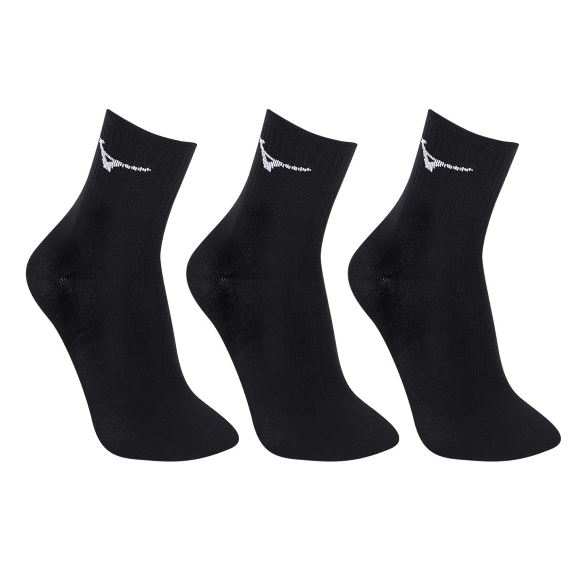 Kit Meia Mizuno Basic Cano Médio c/3 Pares - Preto Menor preço em Kit Meia Mizuno Basic Cano Médio c/3 Pares - Preto