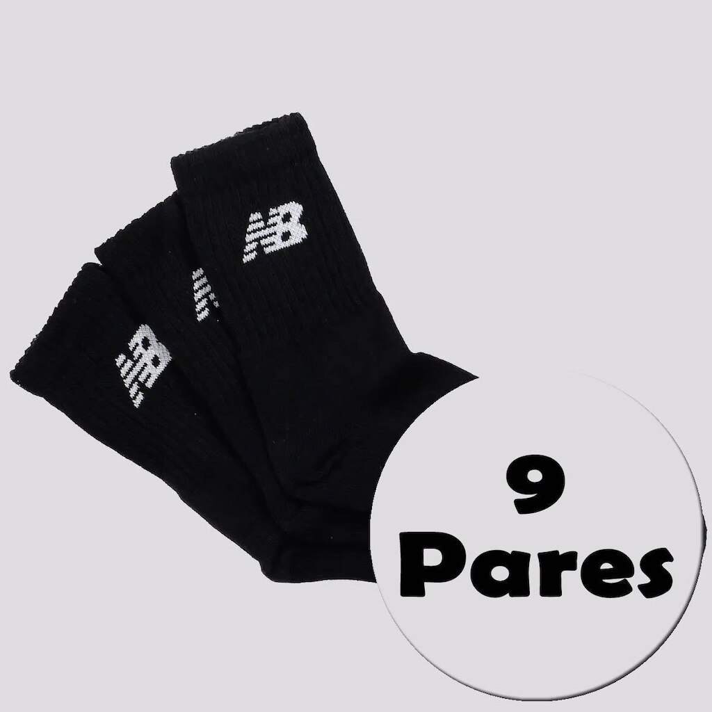 Kit Meia New Balance 9 Pares Cano Longo