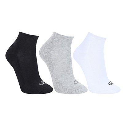 Kit Meia Olympikus Cano Curto C/ 3 Pares Feminino - Feminino