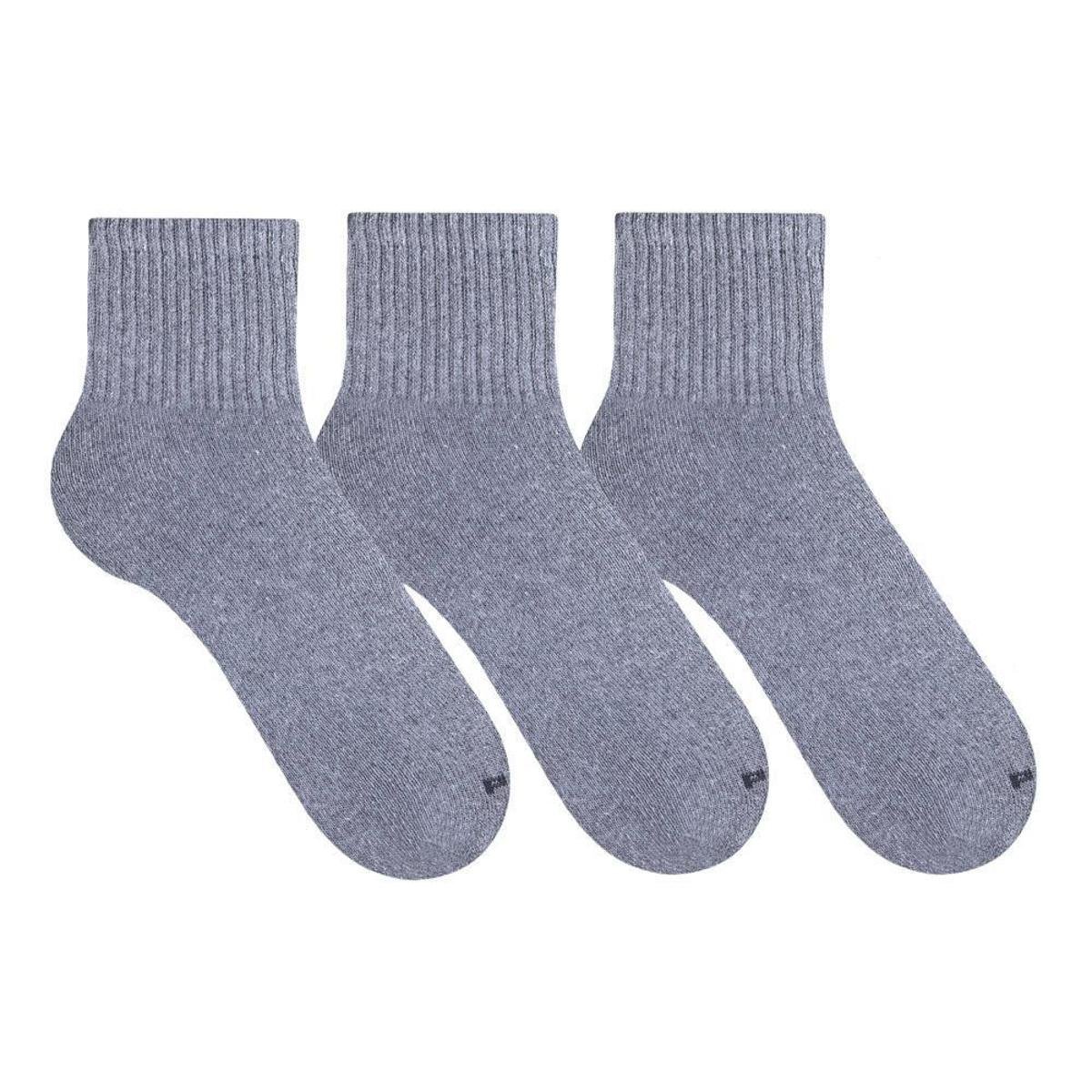 Kit Meia Polo Meias Premium Algodão Cano Alto 3 Pares Unissex Masculina Feminina - Cinza Menor preço em Kit Meia Polo Meias Premium Algodão Cano Alto 3 Pares Unissex Masculina Feminina - Cinza