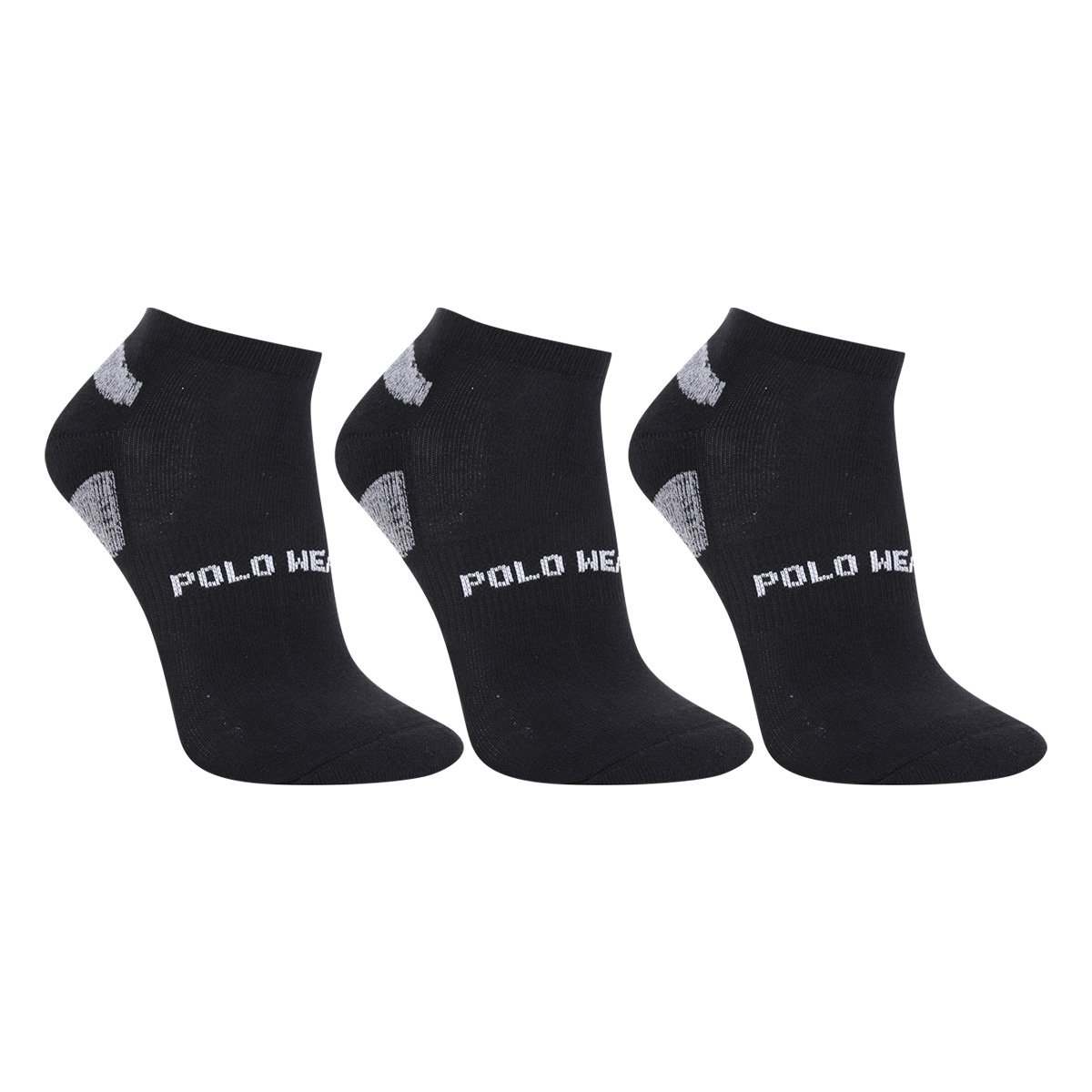 Kit Meia Polo Wear Cano Curto Atoalhada Feminina - 3 Peças - Preto Menor preço em Kit Meia Polo Wear Cano Curto Atoalhada Feminina - 3 Peças - Preto