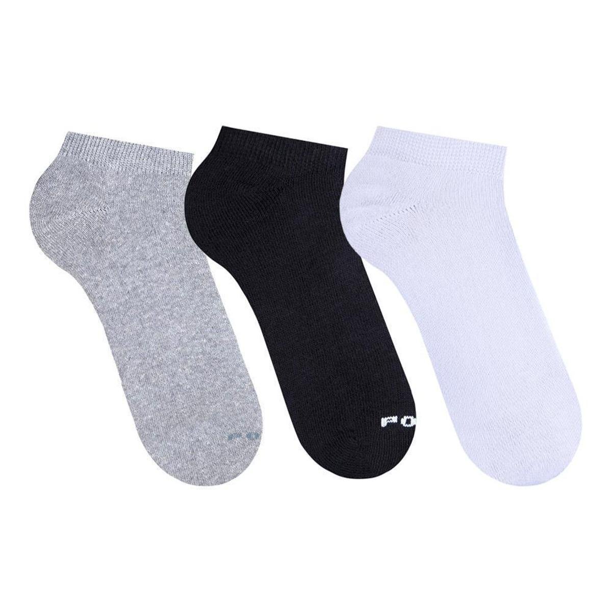 Kit Meia Premium Algodão Invisível Soquete 3 Pares Polo Meias Feminina - Branco+Preto Menor preço em Kit Meia Premium Algodão Invisível Soquete 3 Pares Polo Meias Feminina - Branco+Preto