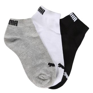 Kit Meia Puma Infantil Cano Curto 3 Pares