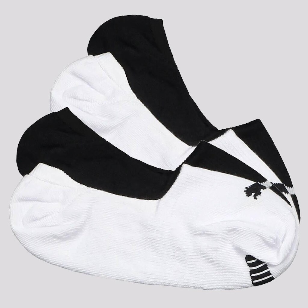 Kit Meia Puma Invisível 4 Pares Feminina Branca e Preta