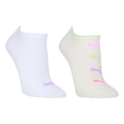 Kit Meia Sapatilha Puma Esportiva C/ 2 Pares Feminina - Feminino