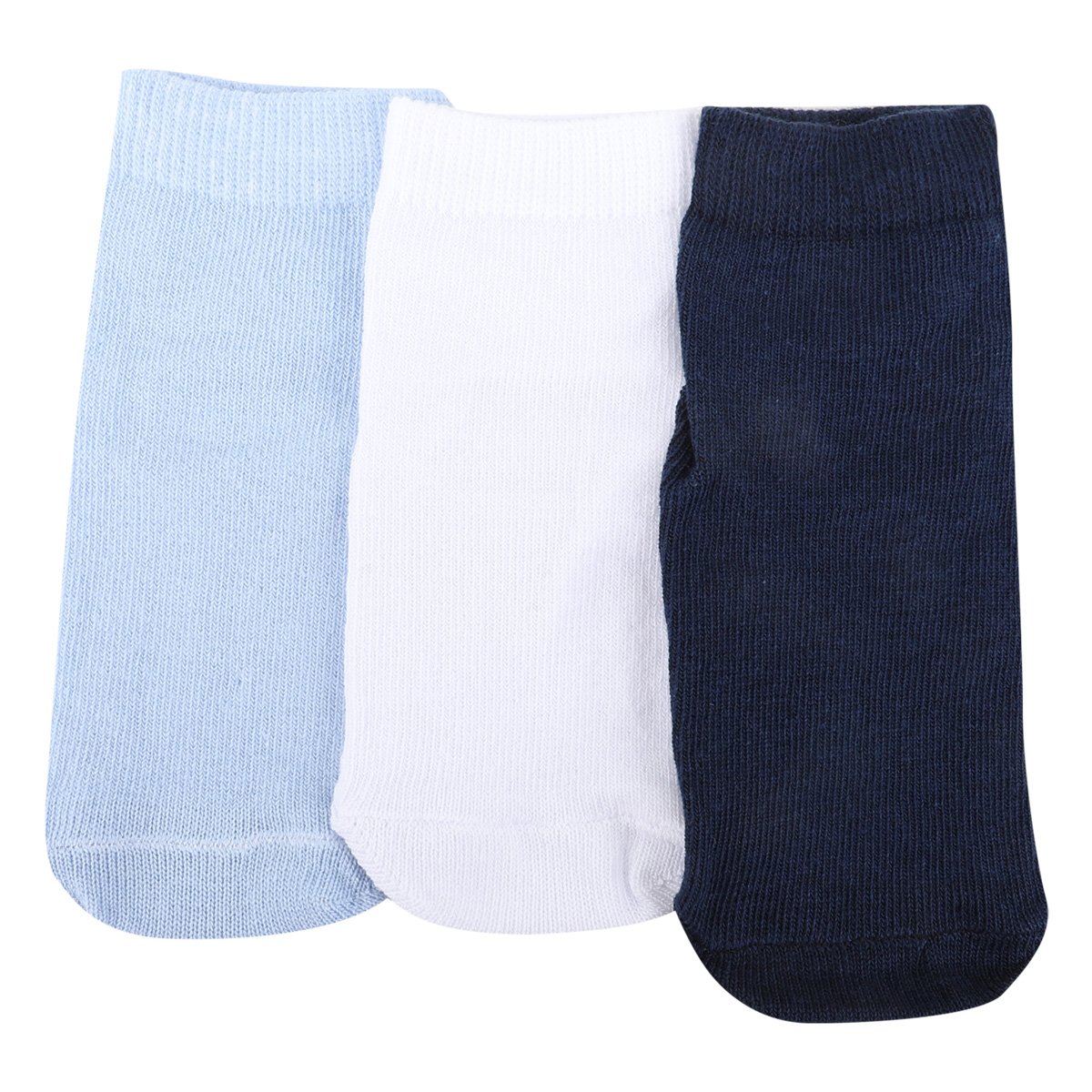 Kit Meia Soquete Bebê Cia da Meia Menino 3 Pares - Branco+Azul Menor preço em Kit Meia Soquete Bebê Cia da Meia Menino 3 Pares - Branco+Azul