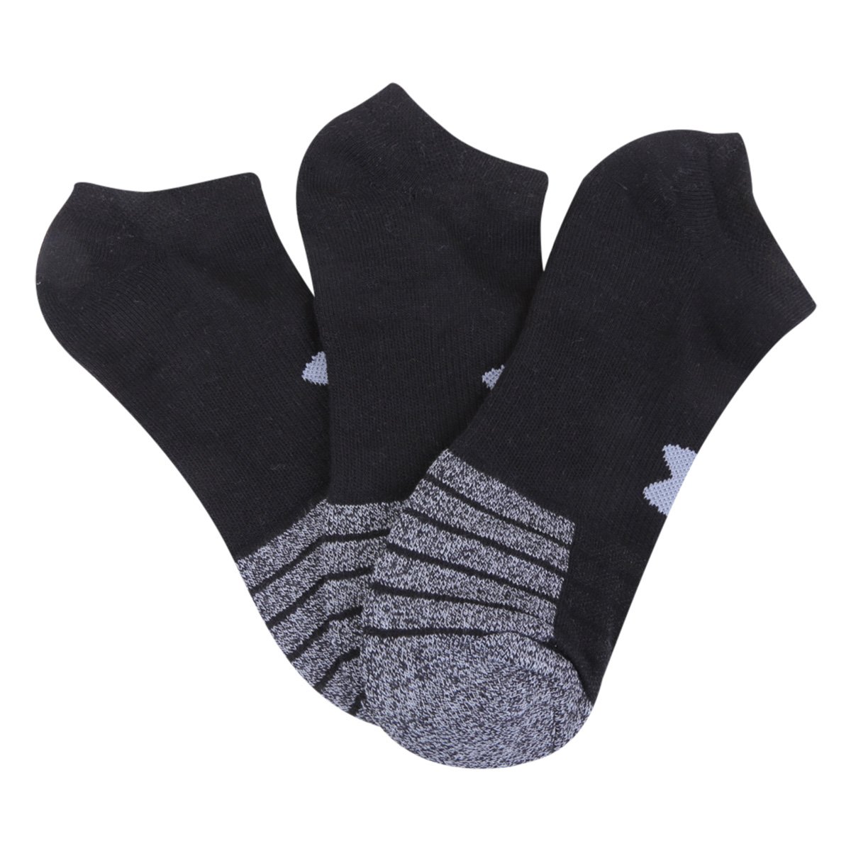 Kit Meia Under Armour Cano Curto C/ 3 Pares - Preto+Branco Menor preço em Kit Meia Under Armour Cano Curto C/ 3 Pares - Preto+Branco