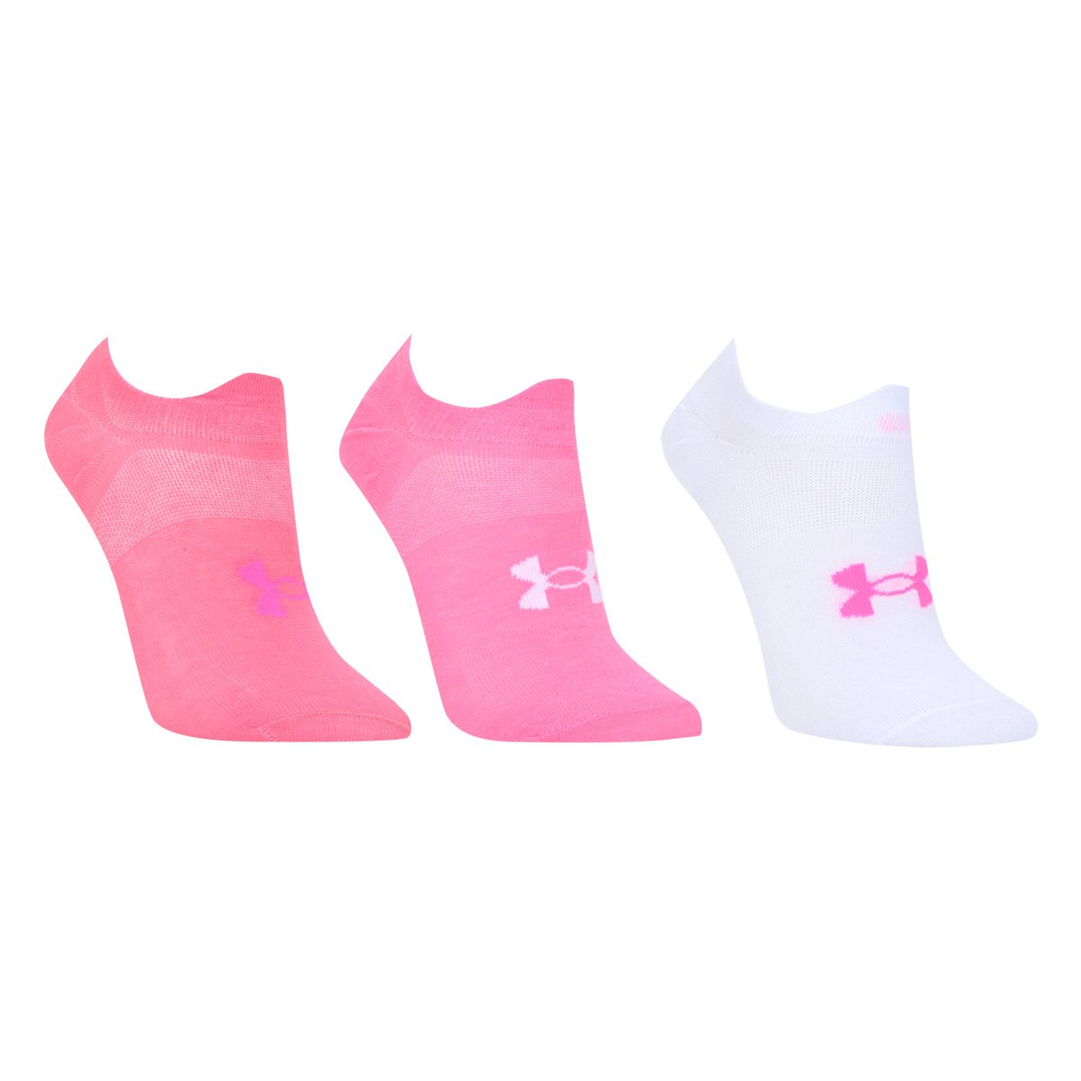 Kit Meia Under Armour Soquete C/ 3 Pares - Vermelho+Branco Menor preço em Kit Meia Under Armour Soquete C/ 3 Pares - Vermelho+Branco
