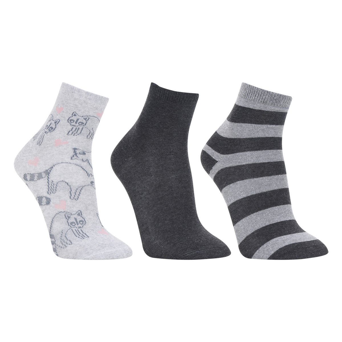 Kit Meias Cia da Meia Cano Médio Estampadas 3 Pares Feminina - Cinza é ruim? Kit Meias Cia da Meia Cano Médio Estampadas 3 Pares Feminina - Cinza é boa?