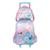 Kit Mochila alça nas costas infantil com Rodinha com Lancheira Térmica Lillo Stitch - Lilás
