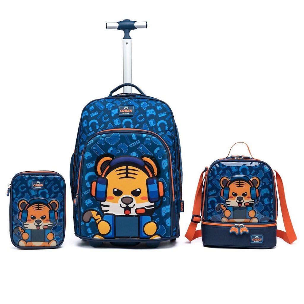 Kit Mochila Coban Estojo Lancheira Escolar 39 litros