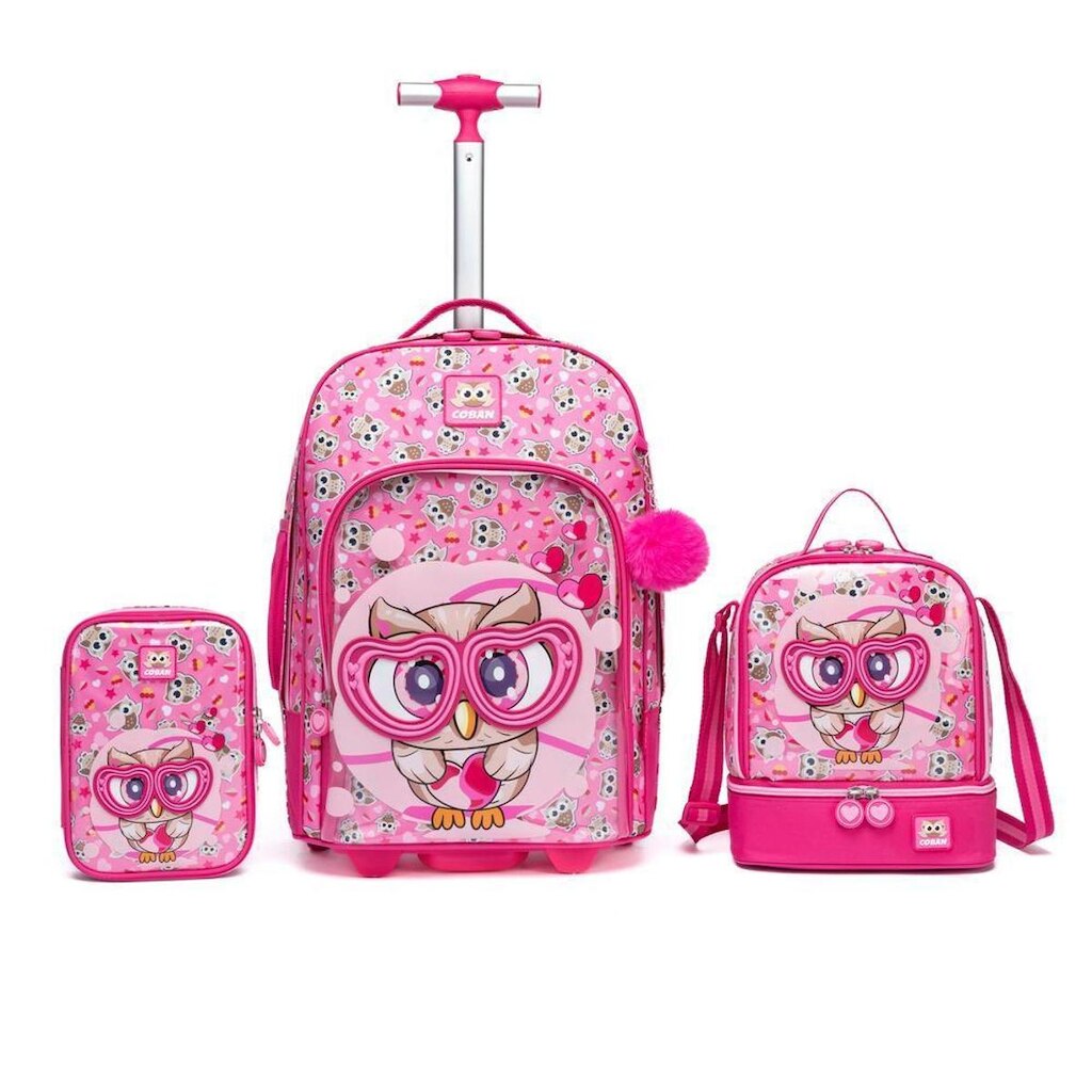 Kit Mochila Coban Rodinha Estojo Lancheira 32 Litros