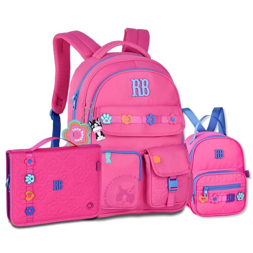 Kit Mochila com Lancheira Térmica e Estojo Fichário Grande RB
