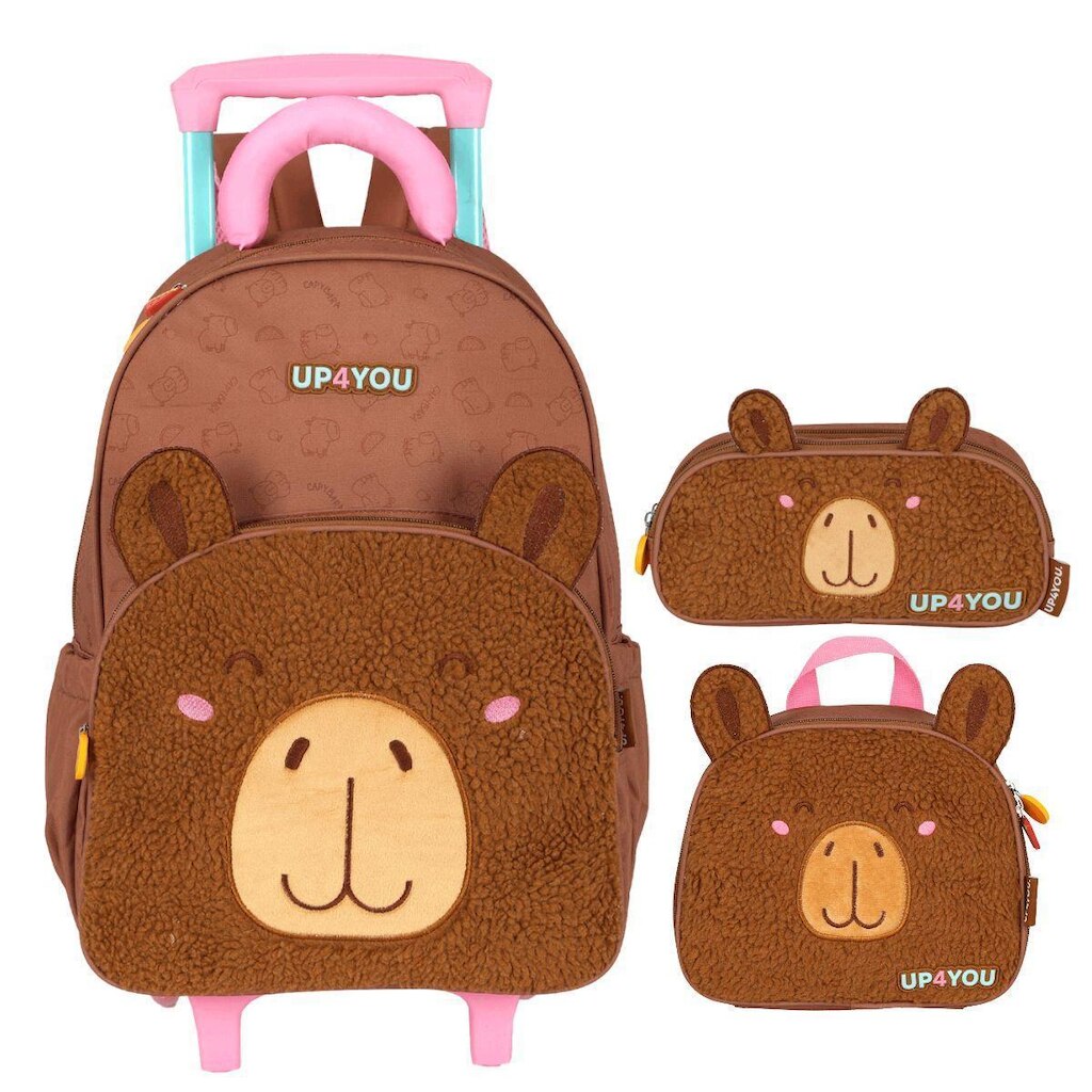 Kit Mochila com Rodas Capivara+Lancheira+Estojo 43042