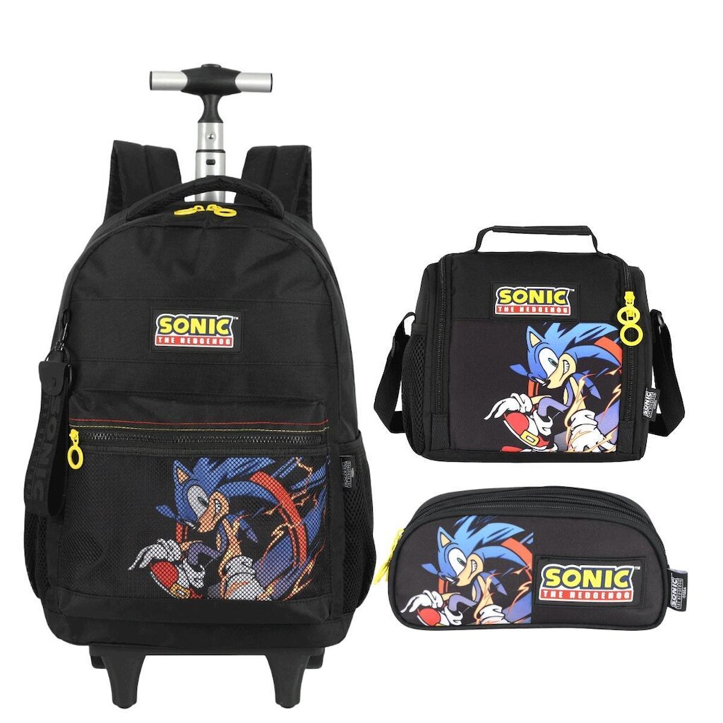 Kit Mochila com Rodas Sonic+Lancheira+Estojo 50722
