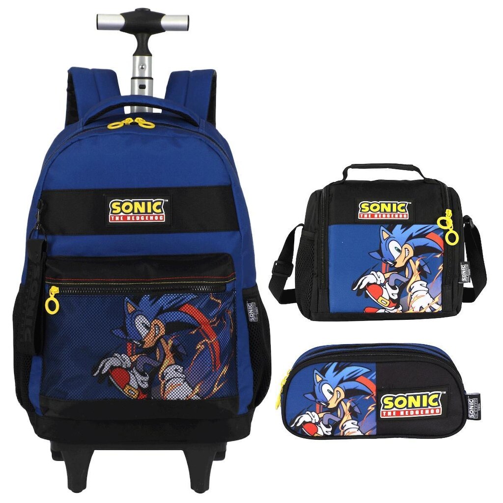 Kit Mochila com Rodas Sonic+Lancheira+Estojo 50722