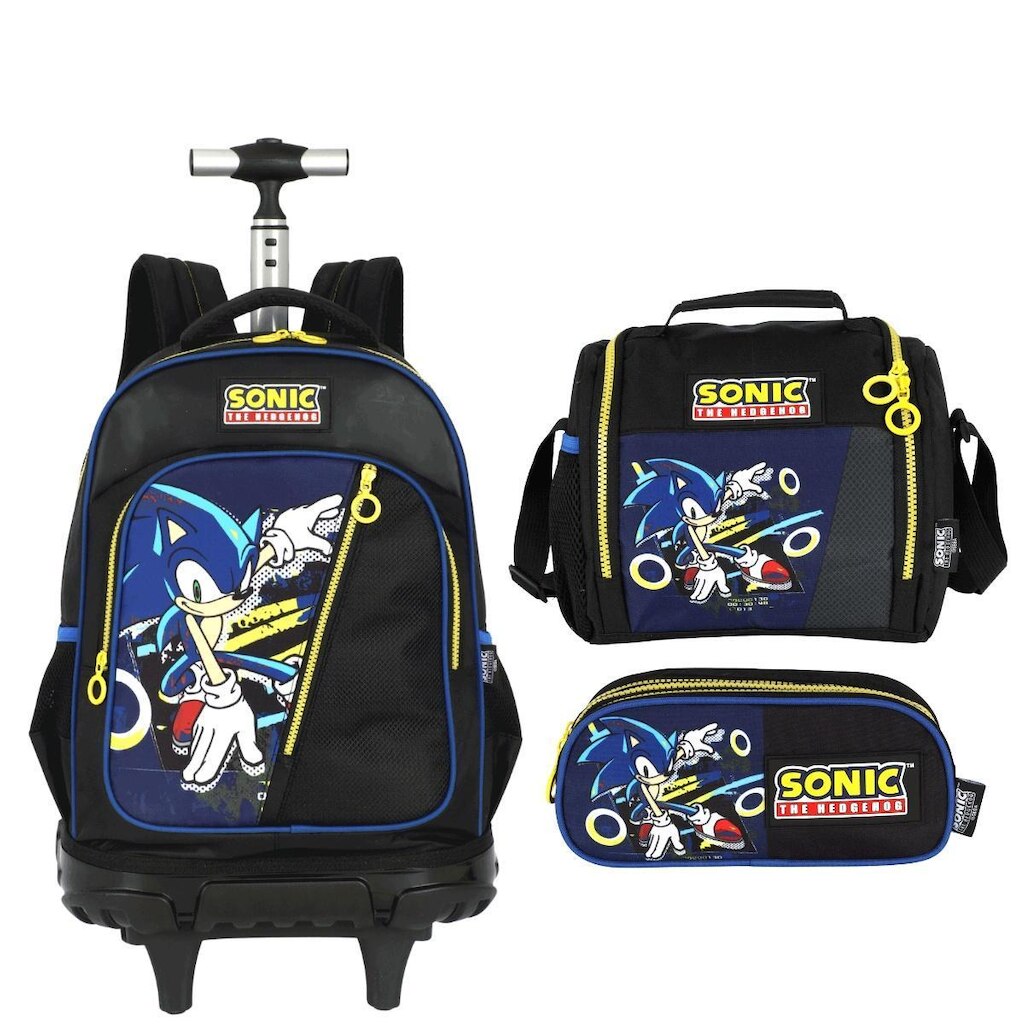 Kit Mochila com Rodas Sonic+Lancheira+Estojo 50752