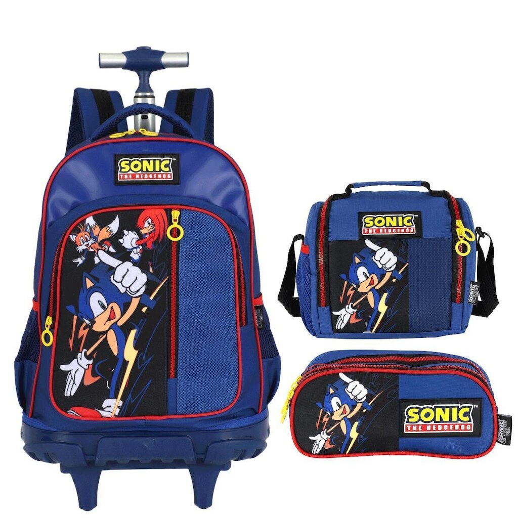 Kit Mochila com Rodas Sonic+Lancheira+Estojo 50752