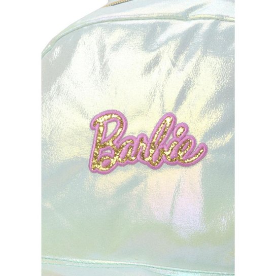 Kit Mochila Costas e Estojo Oficial BARBIE Metalizado Verde