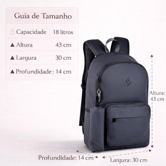 Kit Mochila De Costas e Estojo Hay Up Juvenil Clio Style 18L