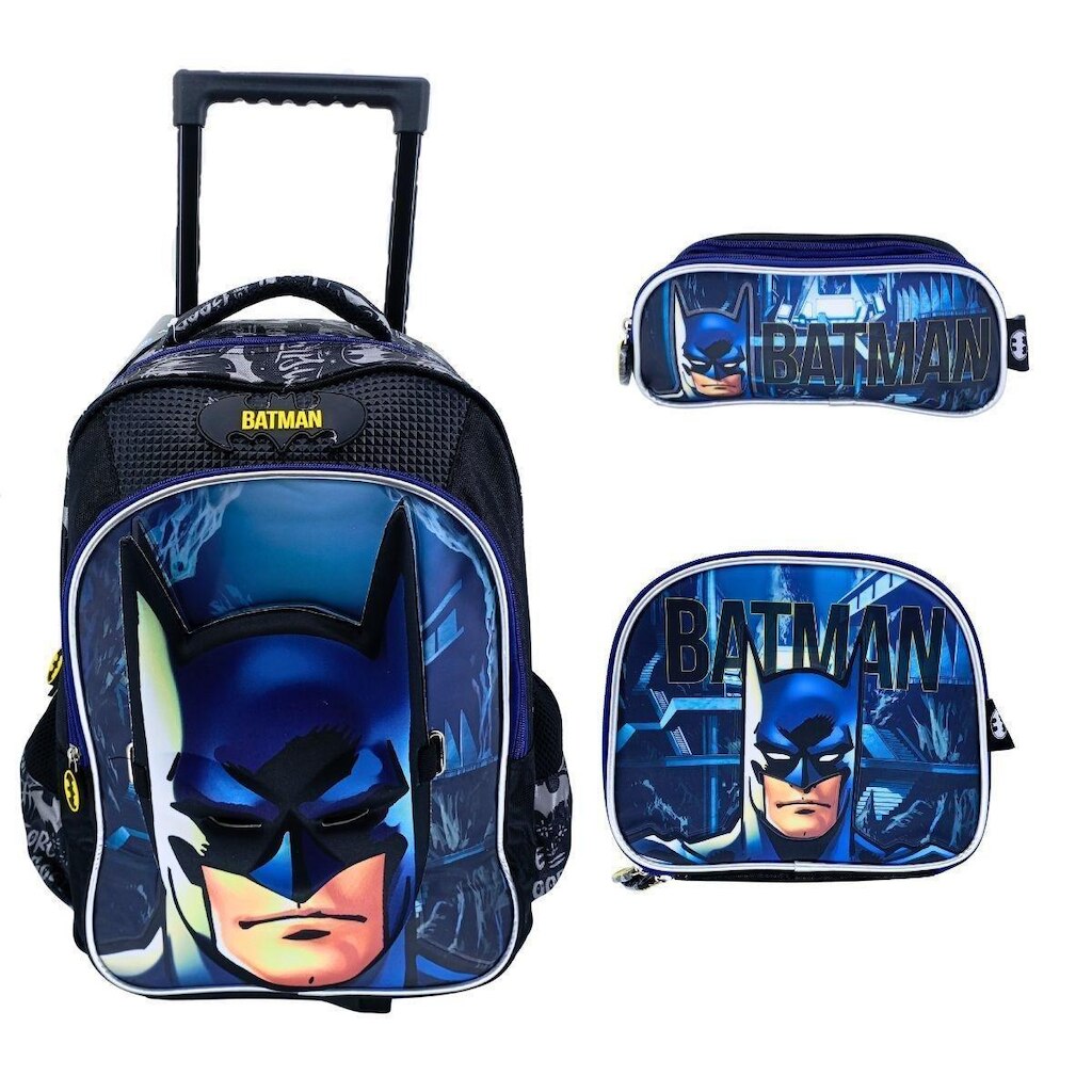 Kit Mochila de Rodinha + Estojo Triplo + Lanch Batman 42322