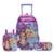 Kit Mochila De Rodinha Infantil Feminina Lancheira Térmica Estojo Spector - Lilás