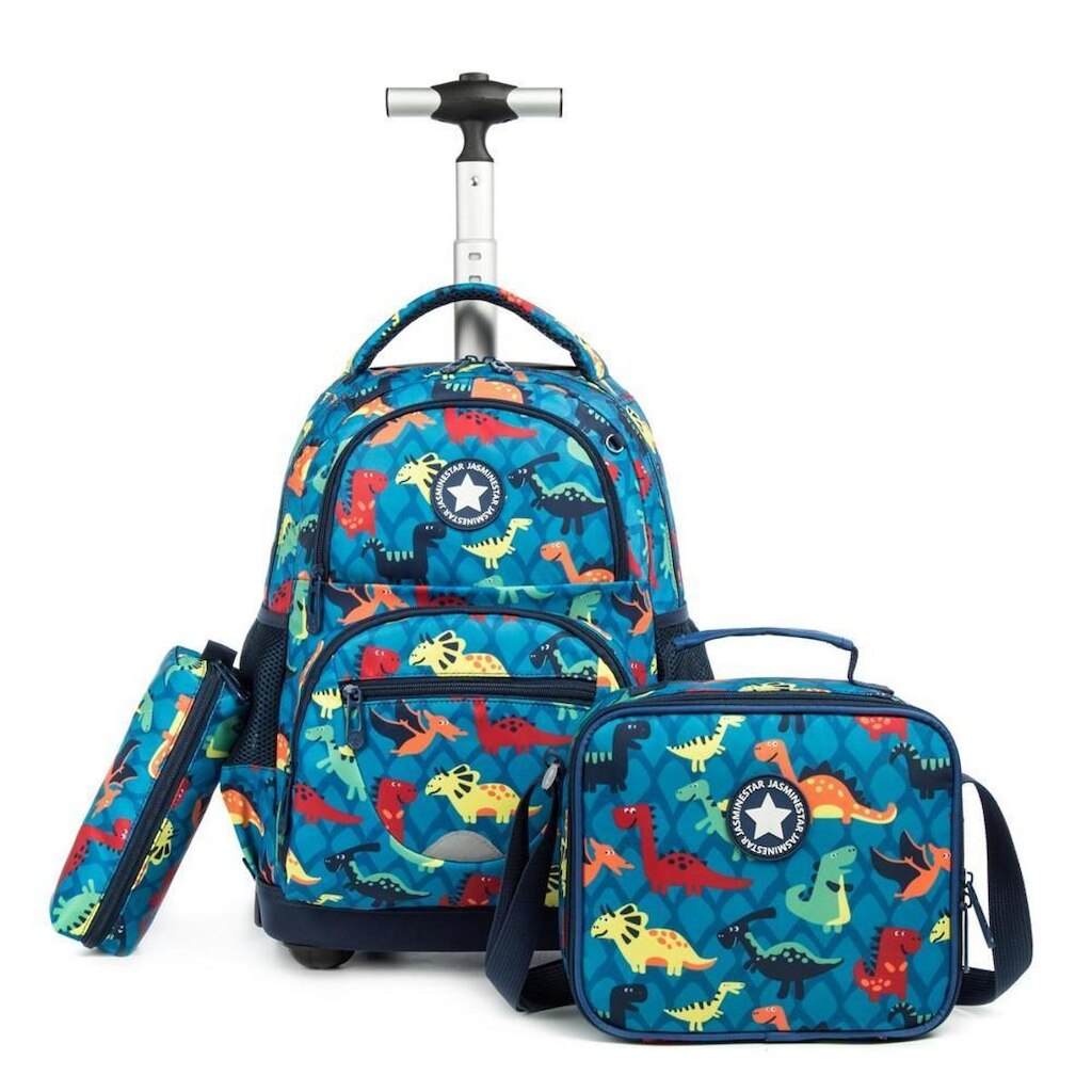 Kit Mochila de Rodinha Infantil Impermeável Lancheira Termica