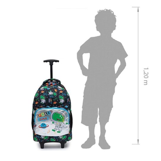 Kit Mochila De Rodinha Infantil Lancheira Panda Térmica Estojo Escolar