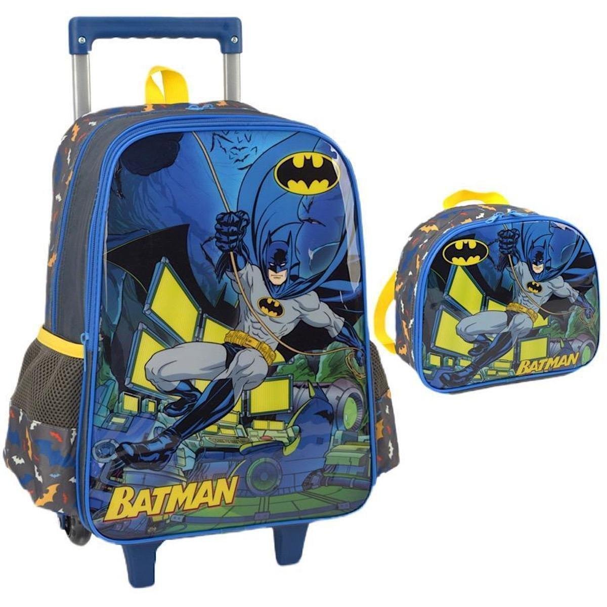 Kit Mochila de Rodinha Luxcel Batman 37932 - Azul | Zattini