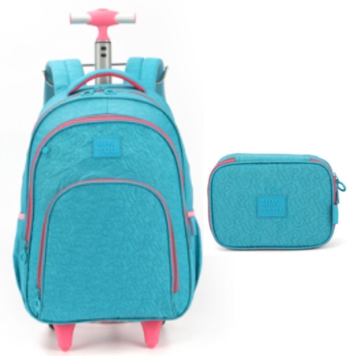 Kit Mochila de Rodinha+Estojo Luxcel Up4You 47282 Menor preço em Kit Mochila de Rodinha+Estojo Luxcel Up4You 47282