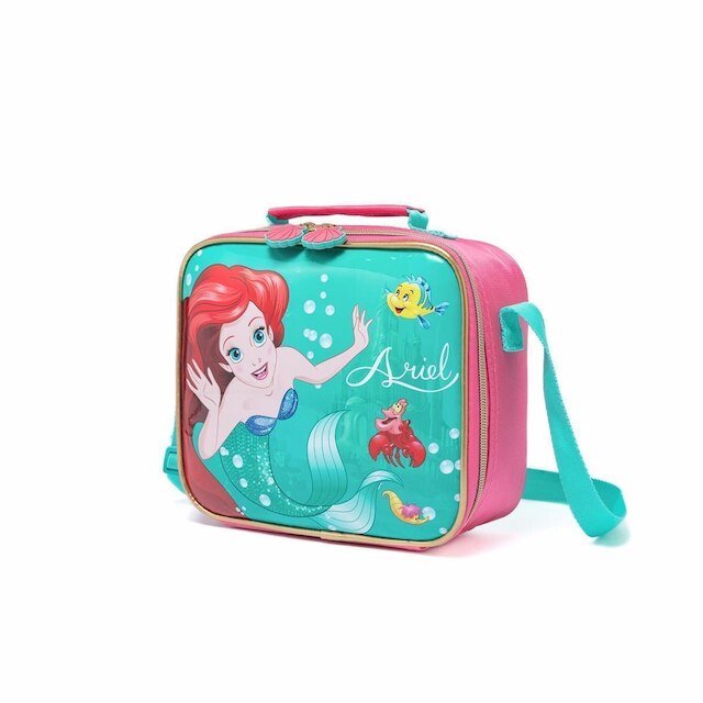 Kit Mochila de Rodinhas Infantil Pequena Sereia Lancheira Estojo Escolar Feminino