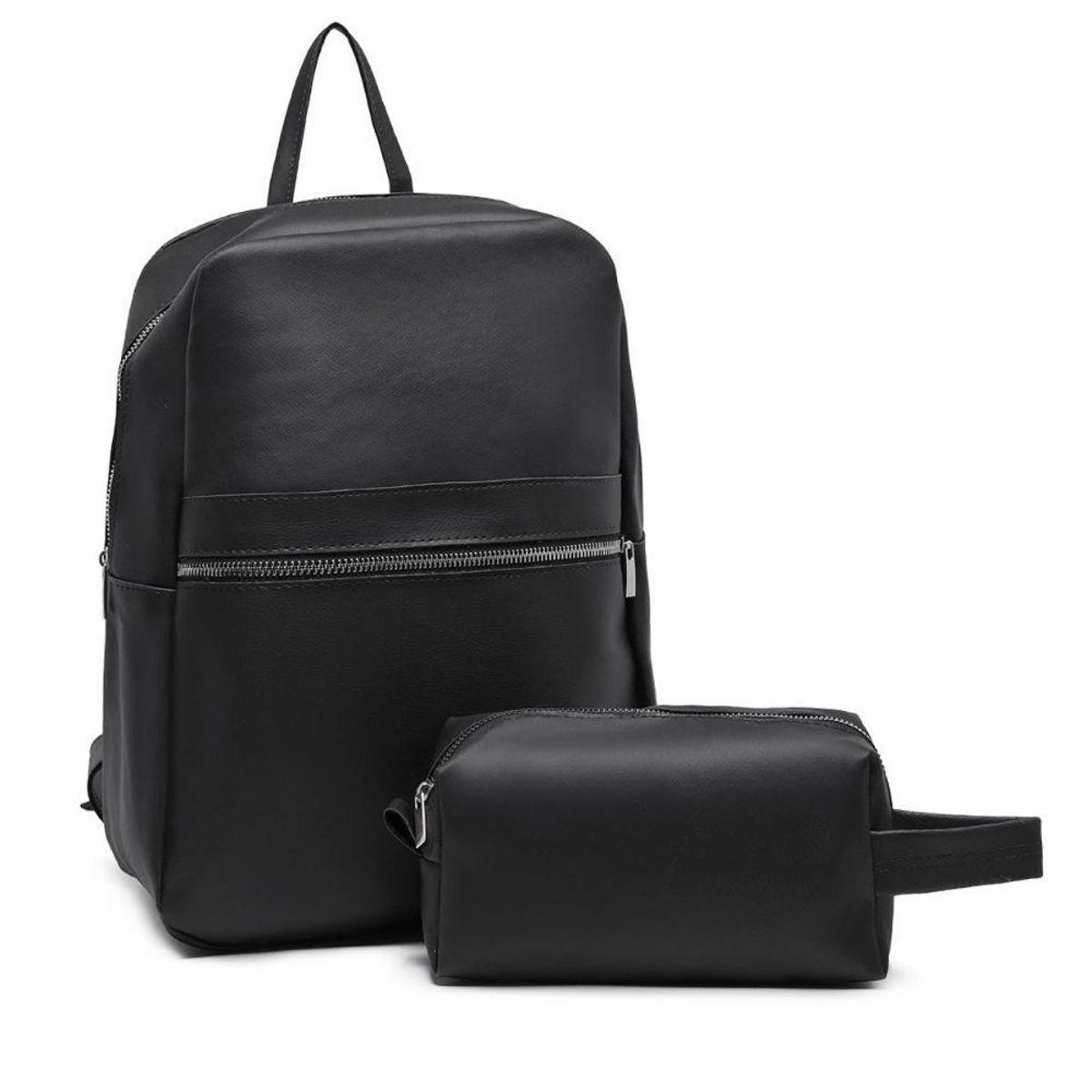 Kit Mochila Escolar Masculina Feminina Preta Trabalho Bolsa Reforçada Impermeável + Necessaire Menor preço em Kit Mochila Escolar Masculina Feminina Preta Trabalho Bolsa Reforçada Impermeável + Necessaire